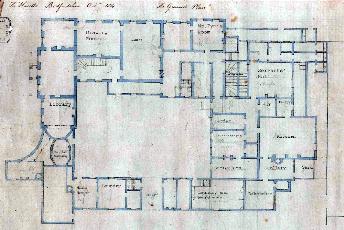Hazells Hall ground floor plan October 1814 [PM1-5]
